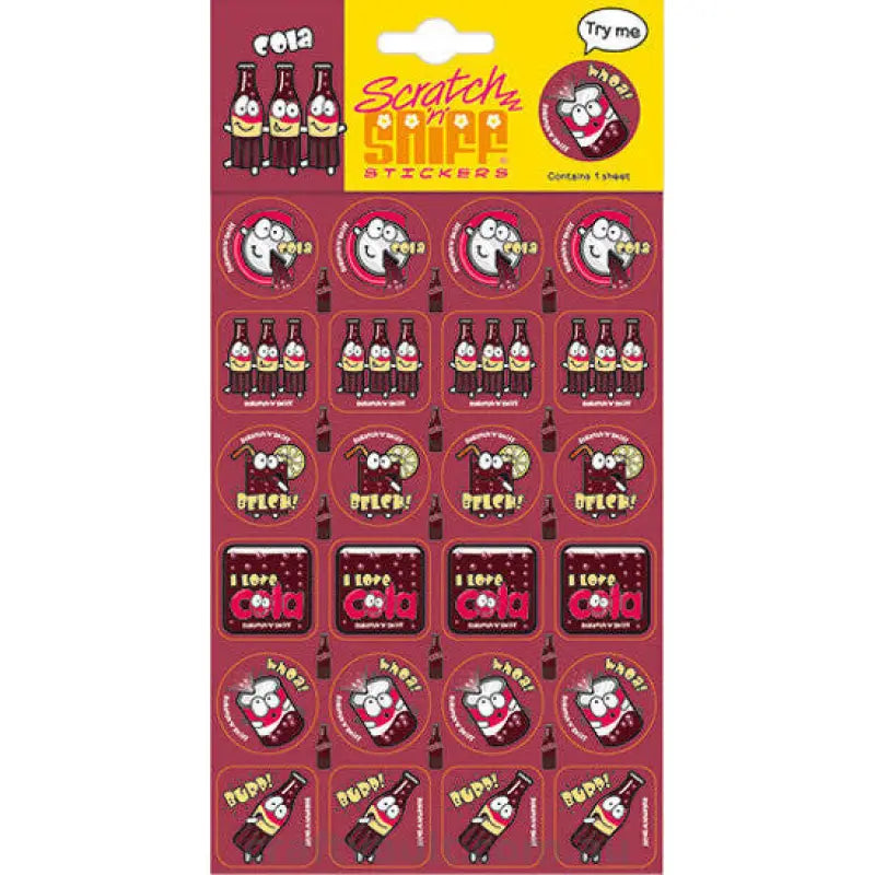 Scratch N Sniff Stickers - Cola Scented