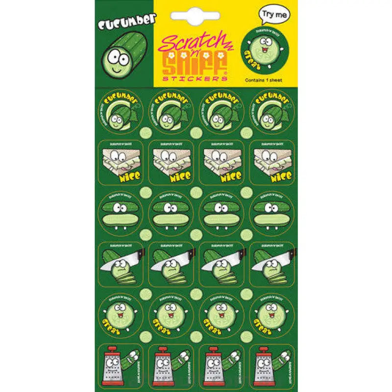 Scratch N Sniff Stickers - Cucumber Scented
