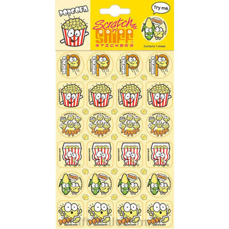 Scratch N Sniff Stickers - Popcorn Scented