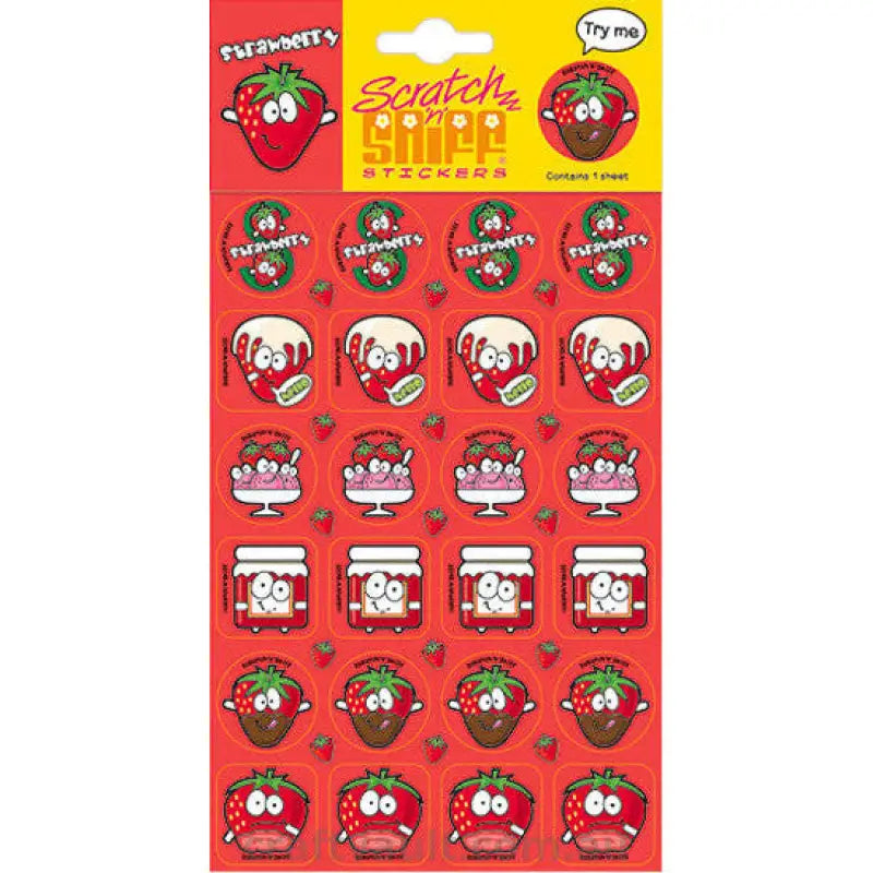 Scratch N Sniff Stickers - Strawberry Scented