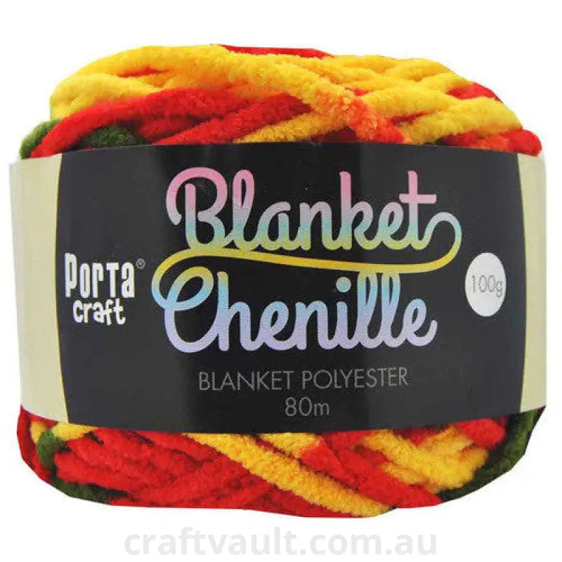 SECONDS Chenille Blanket Yarn 80m 12ply Citrus
