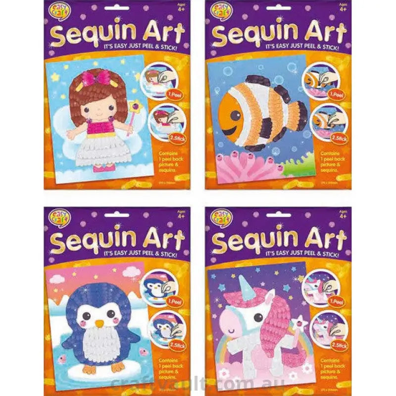 Sequin Art Craft Kit 4 Assorted