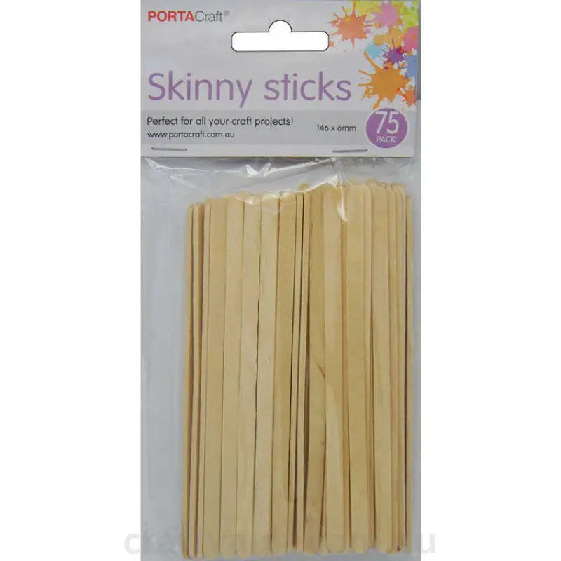 Skinny Sticks 146x6mm 75 Pack Natural