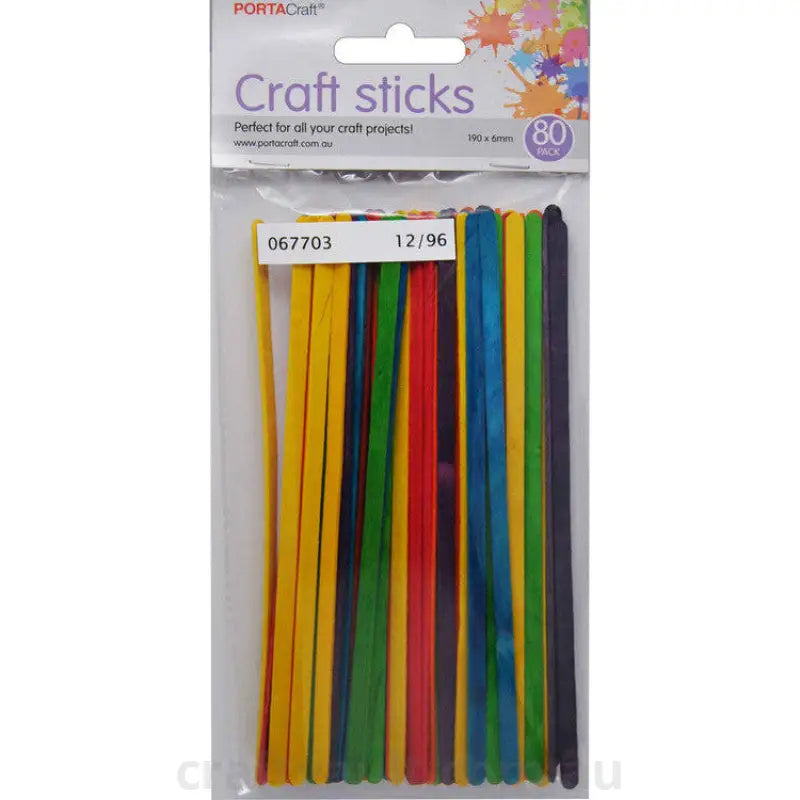 Skinny Sticks 190x6mm 80 Pack Coloured