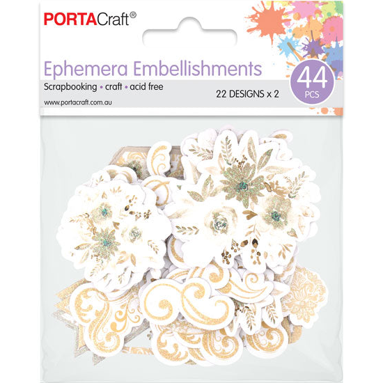 Amor Mio ivory cream and gold romantic ephemera 44 pack