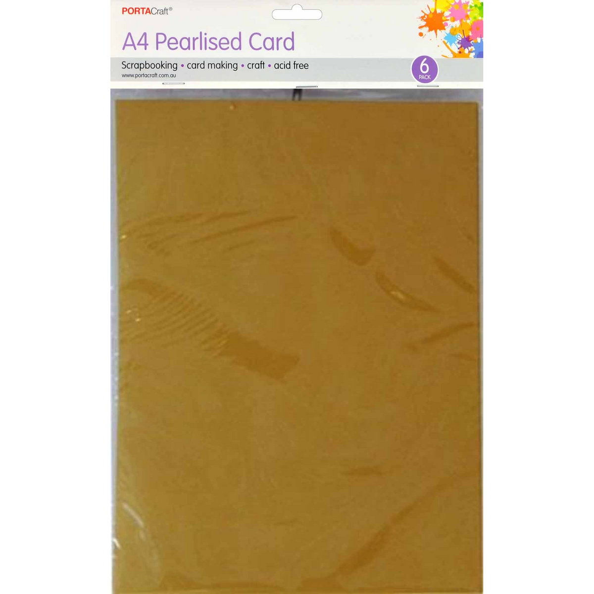 A4 Pearlised Card 250gsm Dark Gold 6pk