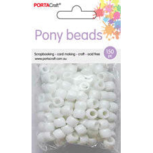 Pony Beads 150 pcs - White