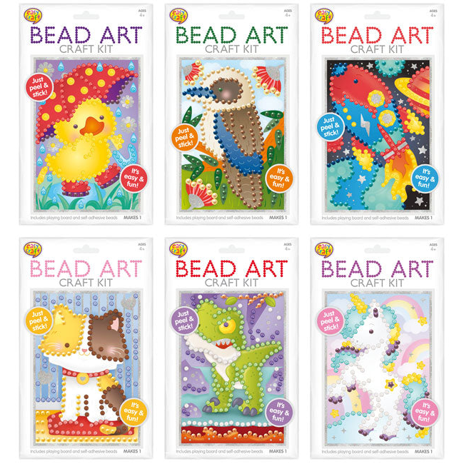Kids Bead Art Craft Kits 6 Pack – All 6 Designs Included