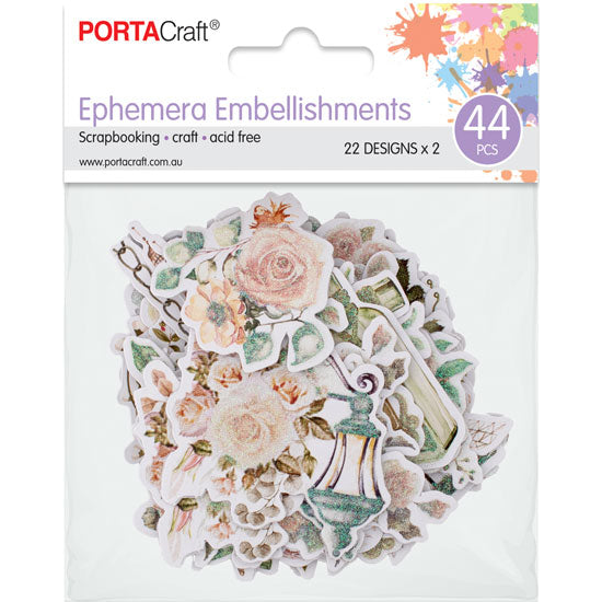 Shabby Chic Bouquet vintage floral ephemera embellishments 44 pack