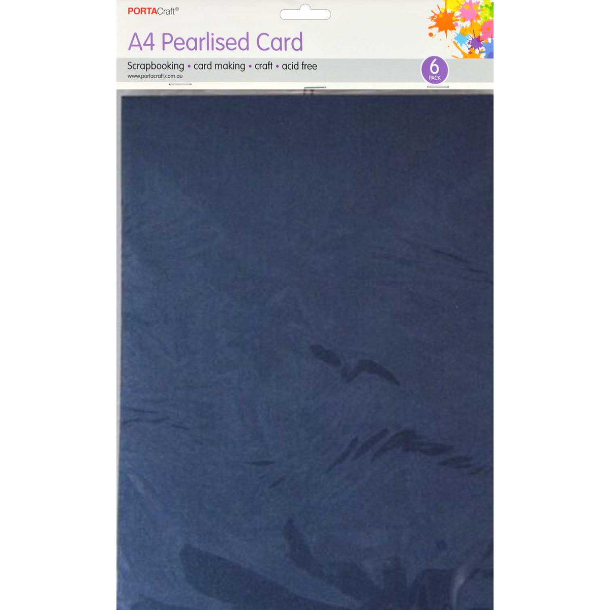 A4 Pearlised Card 250gsm Denim Blue 6pk