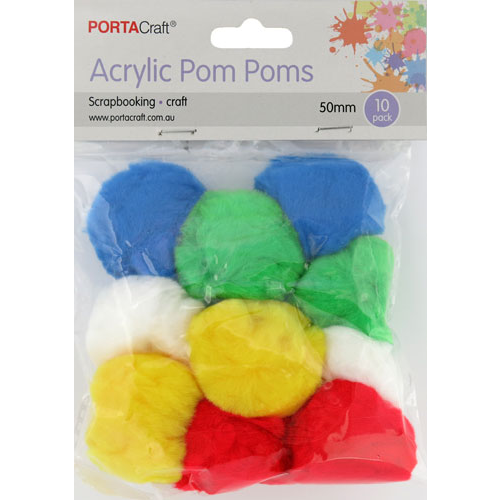Pom Poms 50mm 10 Pack