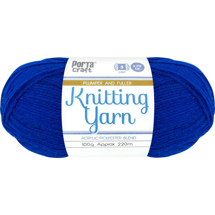Knitting Yarn 100g 220m 8ply Solid Azure