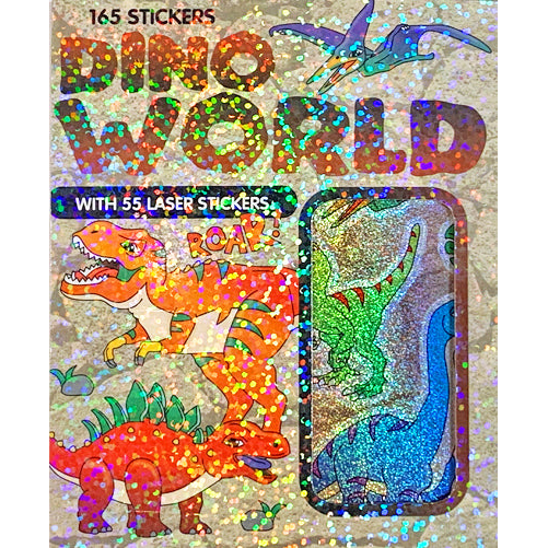 Dino World Sticker Book - 165 Stickers (55 Laser)