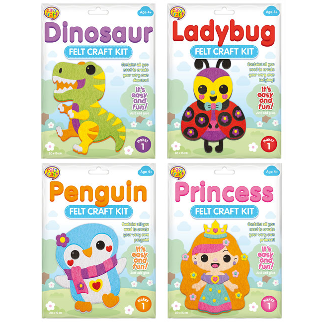 Kids Felt Character Craft Kits 4 Pack