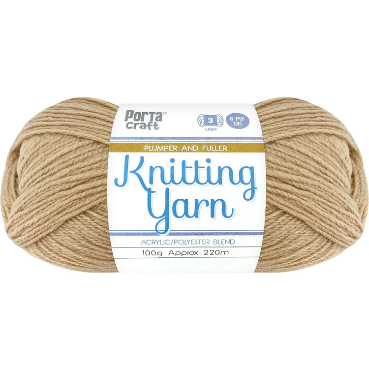 Knitting Yarn 100g 220m 8ply Solid Caramilk
