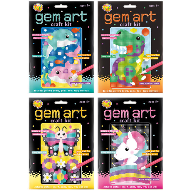 Gem Art Craft Kit 4 Assorted