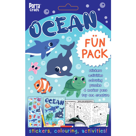 Ocean Animals Kids Activity Fun Pack with Stickers, Colouring & Puzzles