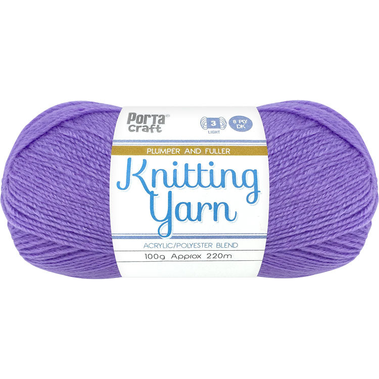 Knitting Yarn 100g 220m 8ply Solid Periwinkle