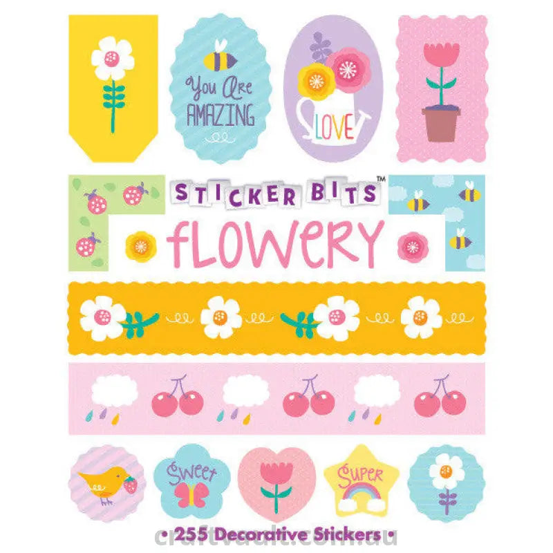 Sticker Books Flowery 255 Stickers