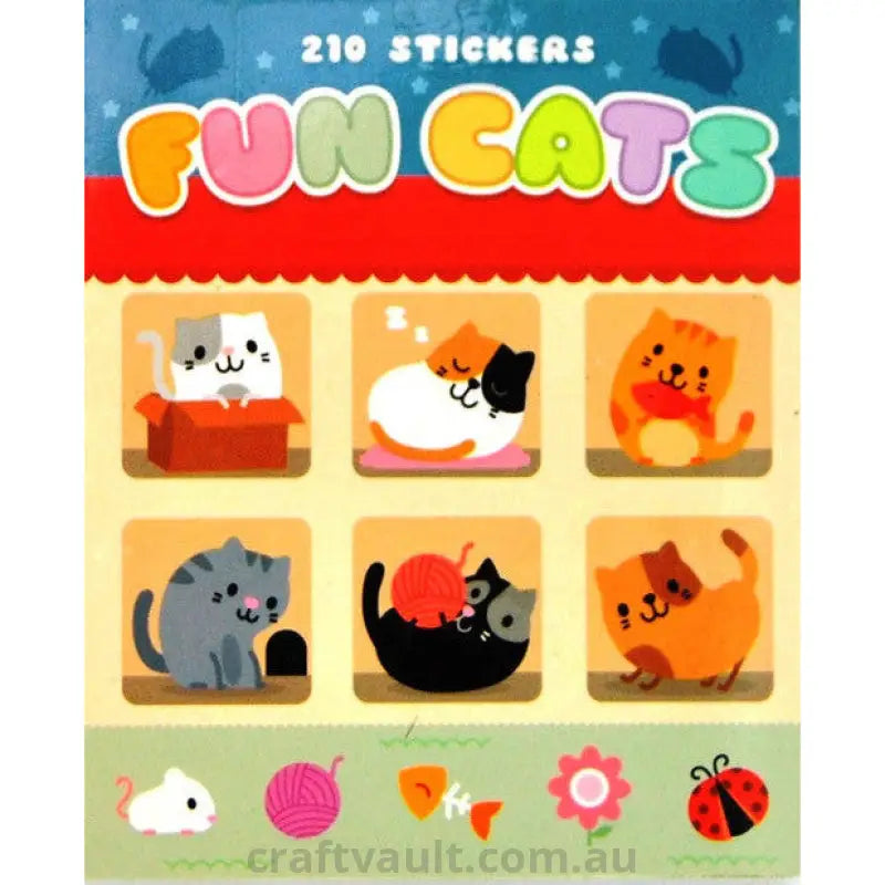 Sticker Books Fun Cats 210 Stickers