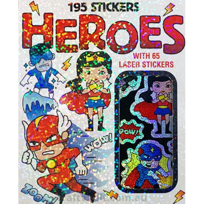 Sticker Books Heroes 130 Stickers & 65 Laser Stickers