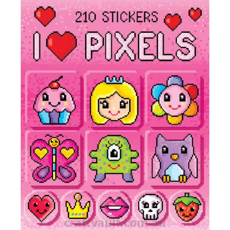 Sticker Books I Love Pixels 210 Stickers