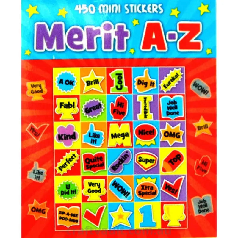 Sticker Books Merit - A-Z 450 Mini Stickers