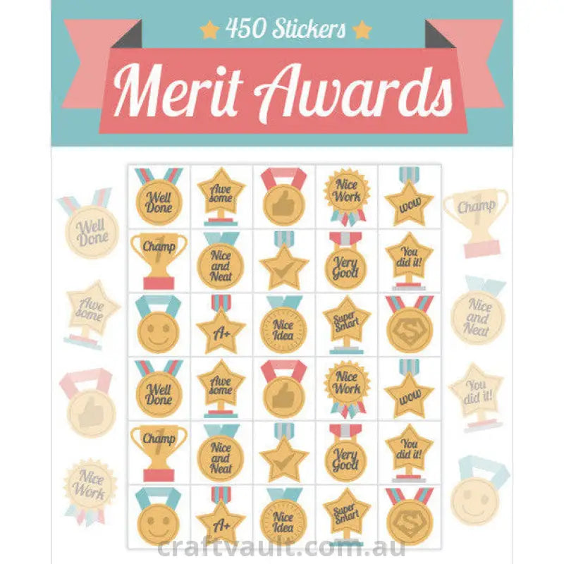 Sticker Books Merit Awards 450 Mini Stickers