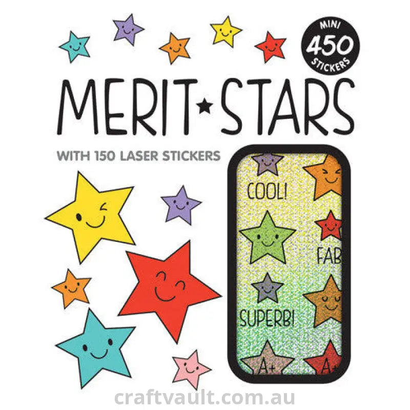 Sticker Books Merit Stars 300 Stickers & 150 Laser Stickers