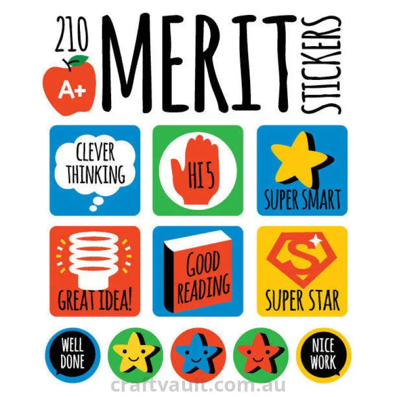 Sticker Books Merit Stickers 210 Stickers