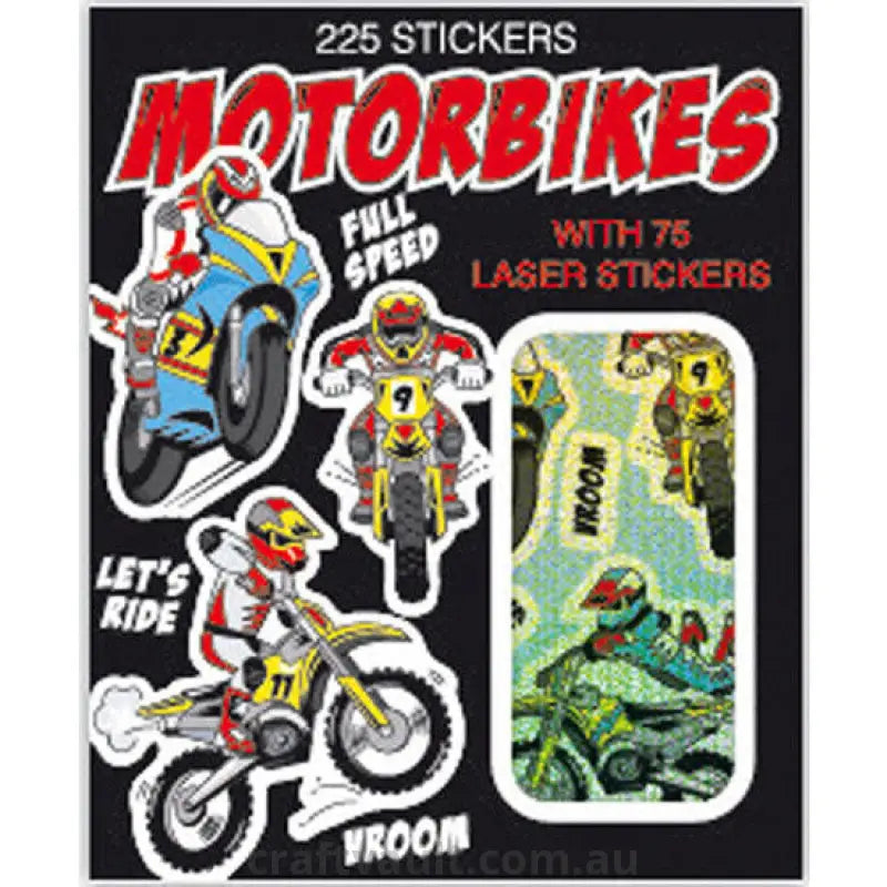 Sticker Books Motorbikes 170 Stickers & 85 Laser Stickers