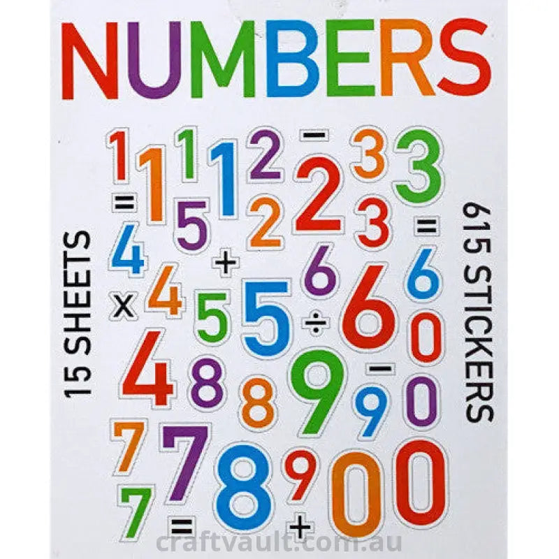 Sticker Books Numbers 615 Stickers