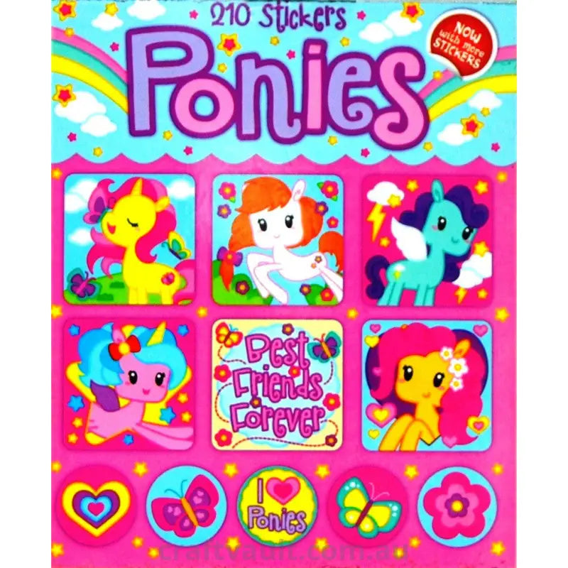 Sticker Books Ponies 210 Stickers
