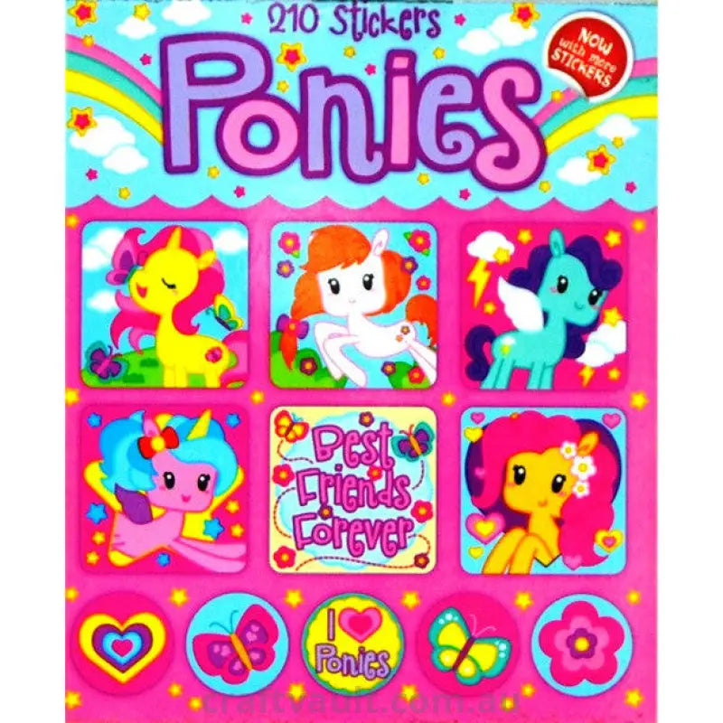Sticker Books Ponies 210 Stickers