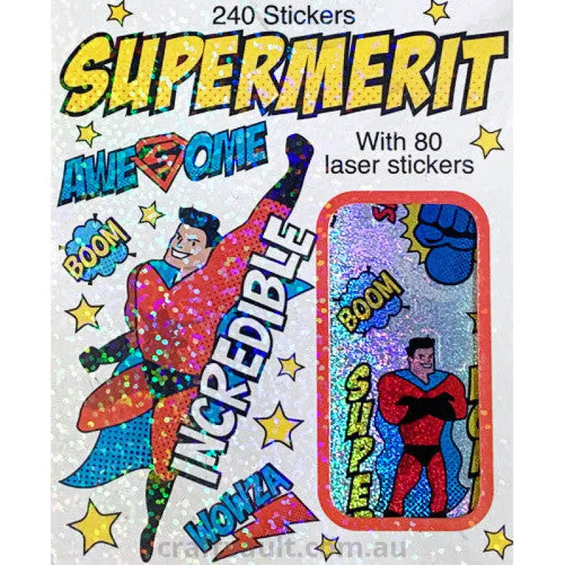 Sticker Books Super Merit 160 Stickers & 80 Laser Stickers