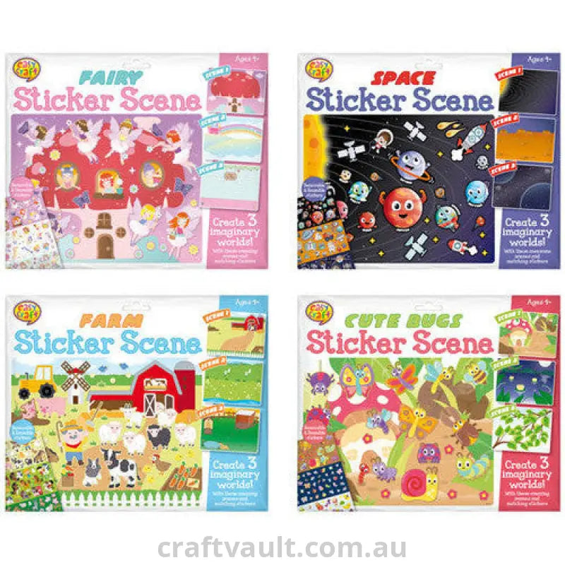 Sticker Scene Set 3pk 4 Assorted