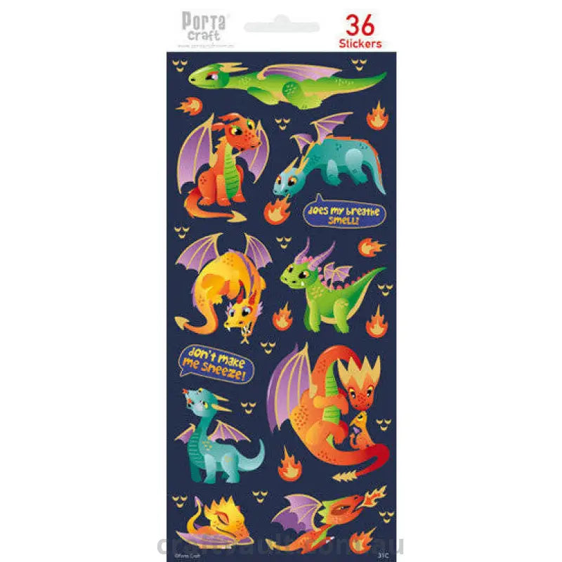 Dragon Sticker Craft Sticker Sheets #031 Dragons – Craft Vault