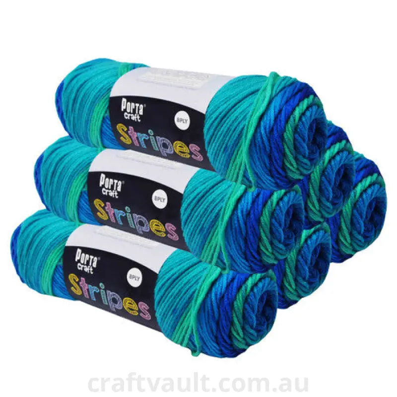 Stripes Acrylic Yarn 100g 188m 8ply Cool