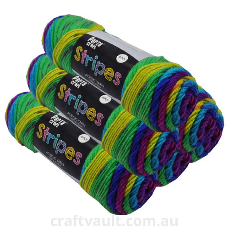 Stripes Acrylic Yarn 100g 188m 8ply Parrot