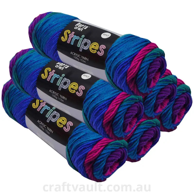 Stripes Acrylic Yarn 100g 188m 8ply Polo