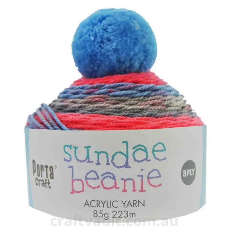 Sundae Beanie Yarn 85g 8ply - Fruit Punch