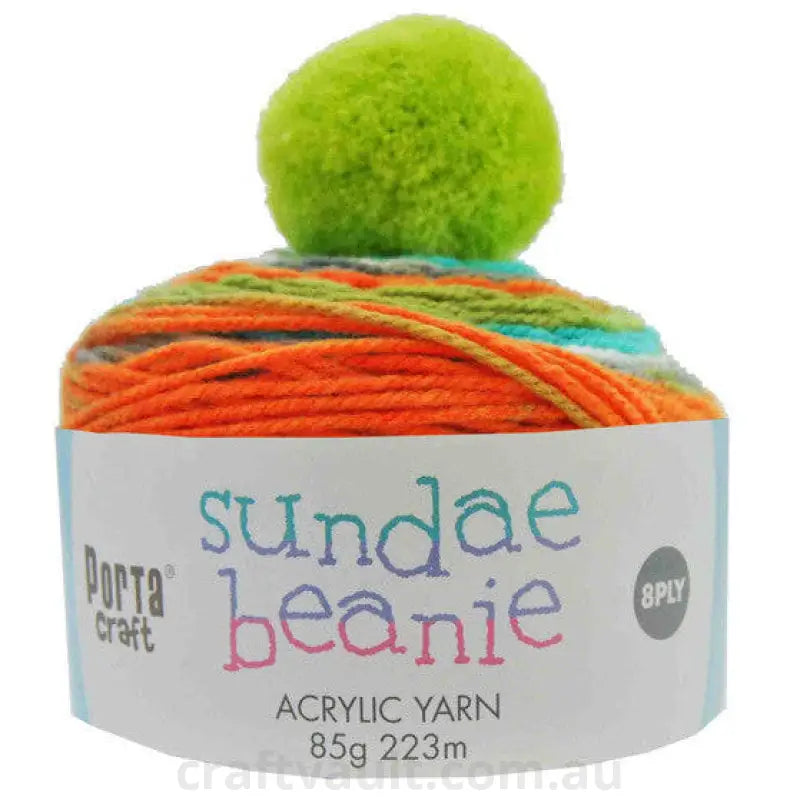 Sundae Beanie Yarn 85g 8ply - Tangerine Dream