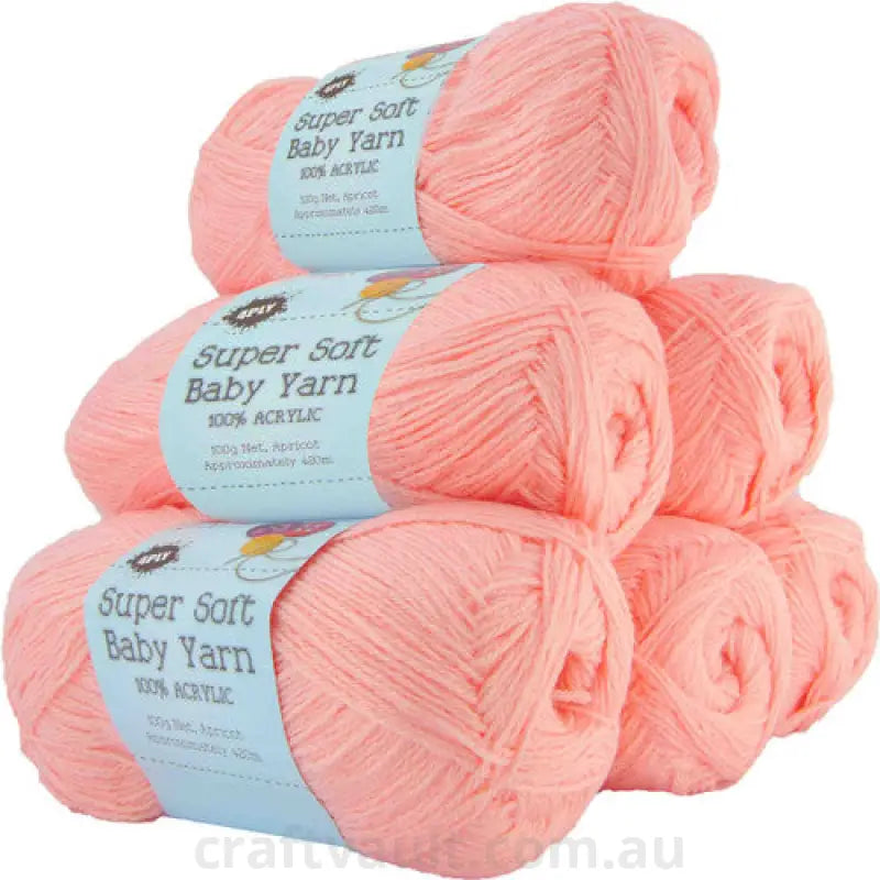 Super Soft Baby Acryl Yarn 420m 4ply Apricot