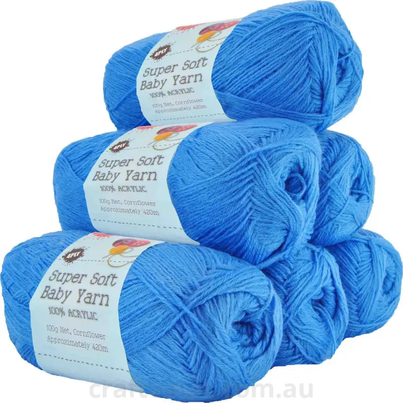Super Soft Baby Acryl Yarn 420m 4ply Cornflower