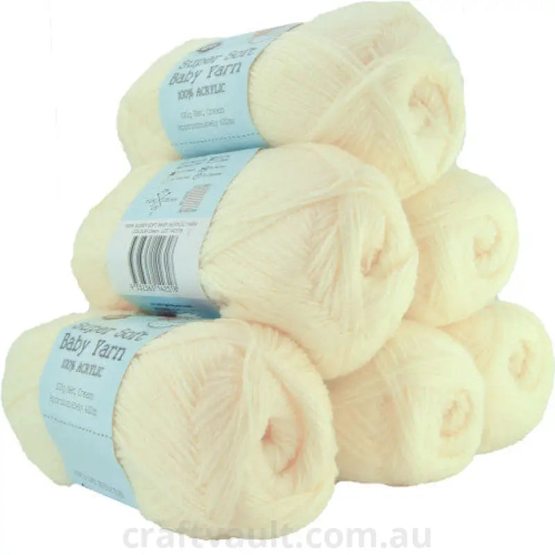 Super Soft Baby Acryl Yarn 420m 4ply Cream