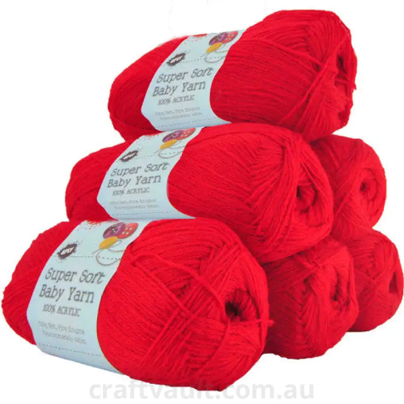 Super Soft Baby Acryl Yarn 420m 4ply Fire Engine