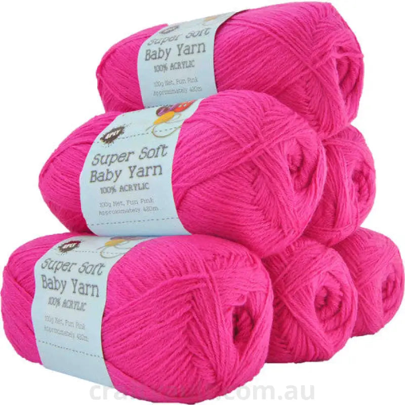 Super Soft Baby Acryl Yarn 420m 4ply Fun Pink
