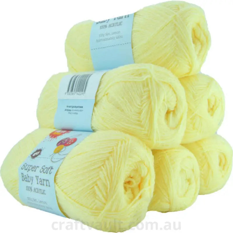 Super Soft Baby Acryl Yarn 420m 4ply Lemon