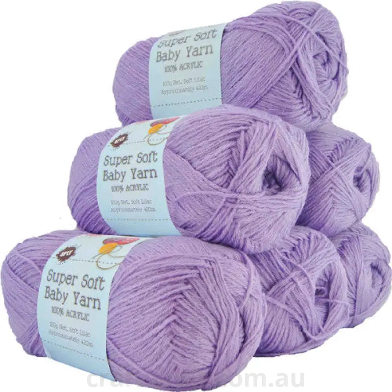 Super Soft Baby Acryl Yarn 420m 4ply Soft Lilac