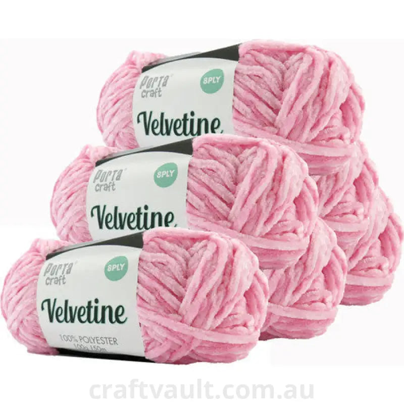Velvetine Yarn 100g 150m Baby Pink